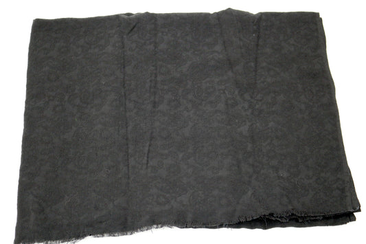 Black Cotton Blend Fabric with Floral Design 56" x 3.25 yds