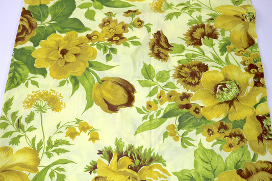 Gorgeous Yellow Hibiscus Flowers Cotton Blend Fabric 46" x 3 yds