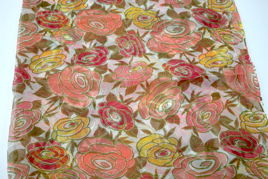 Flowy Sheer Flower Fabric 46" x 1.5 yds