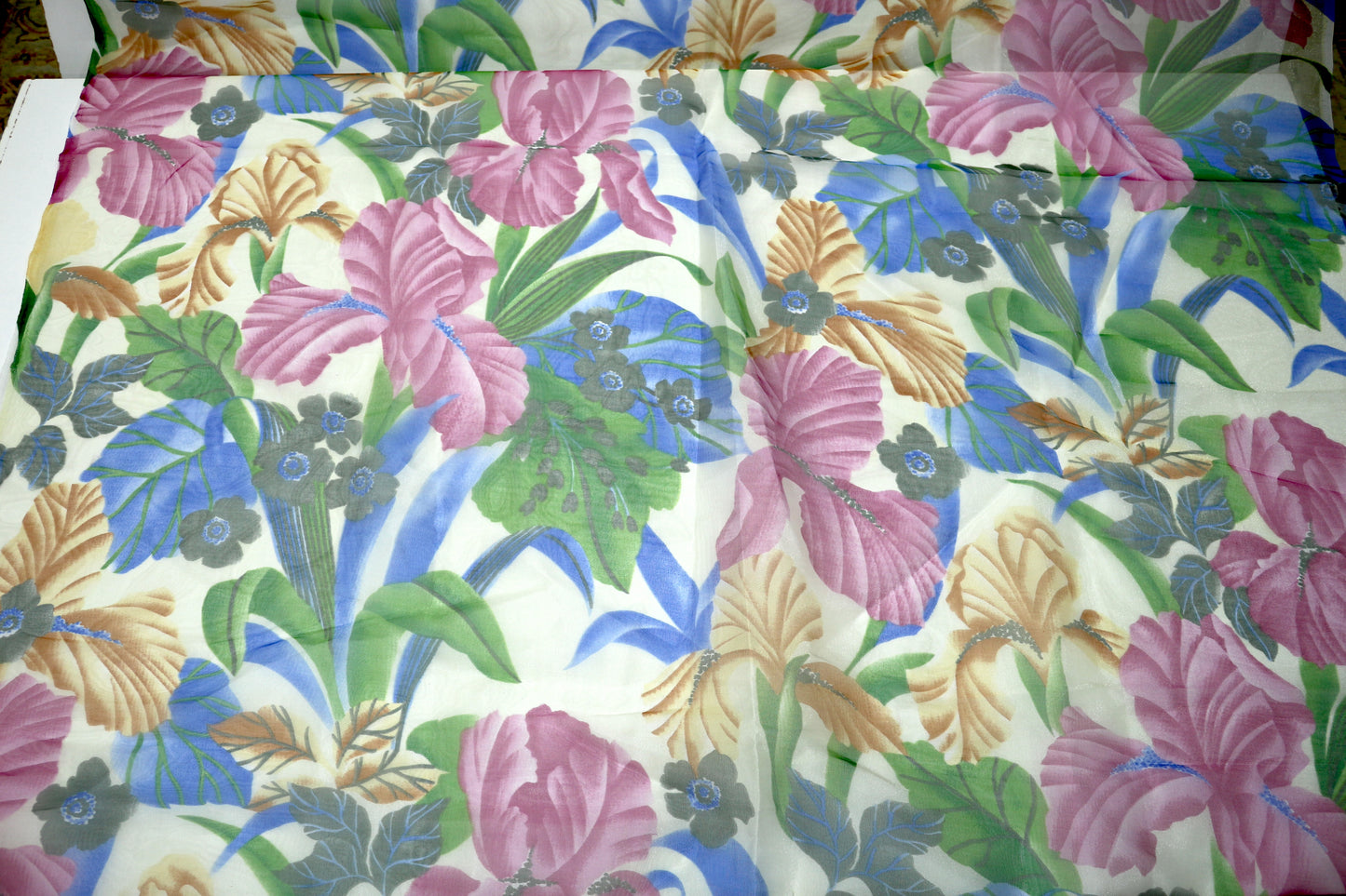 Bold Sheer Flower Fabric - 45" x 2 yds