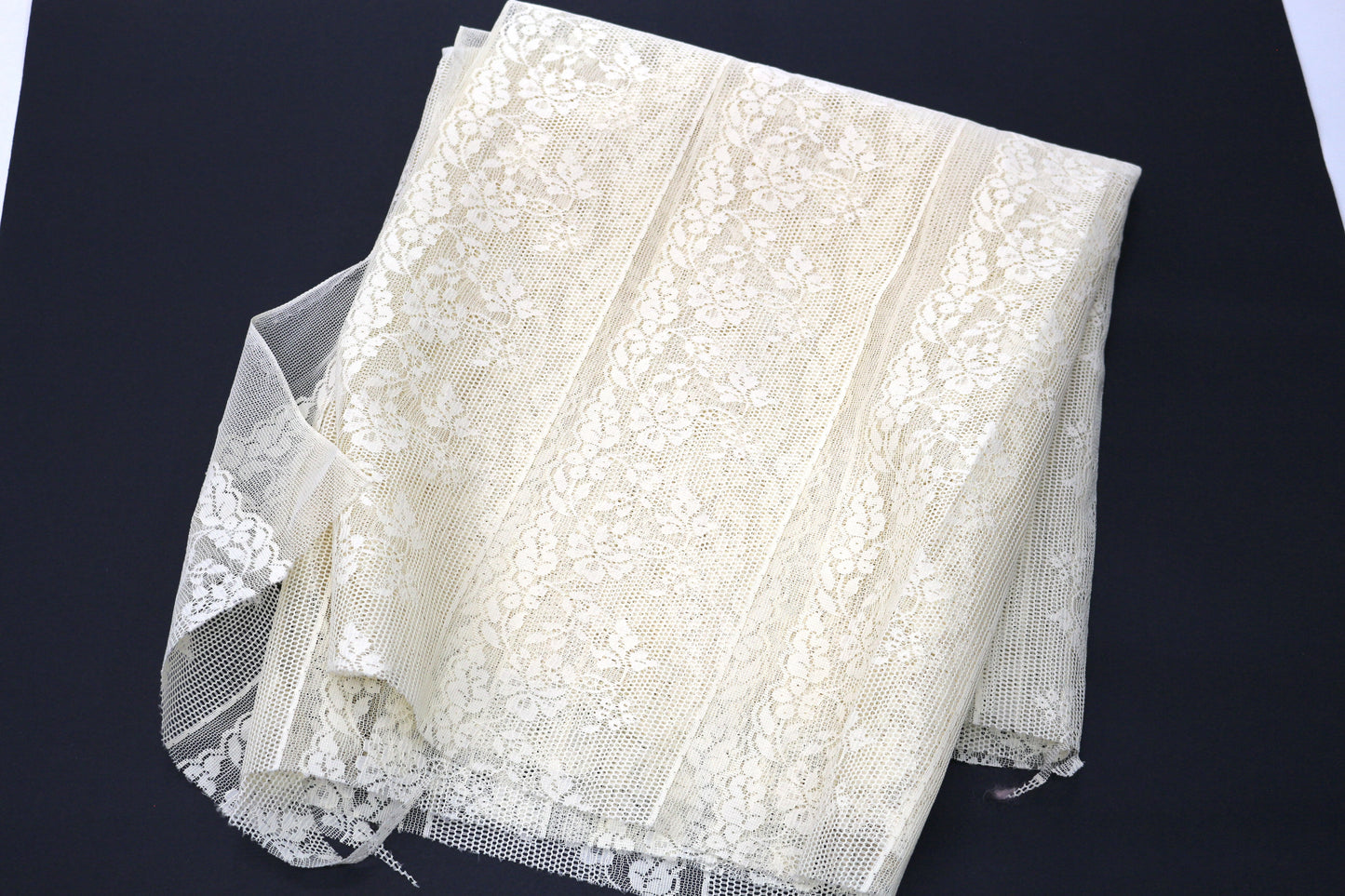 Cream Lace Fabric Remnant