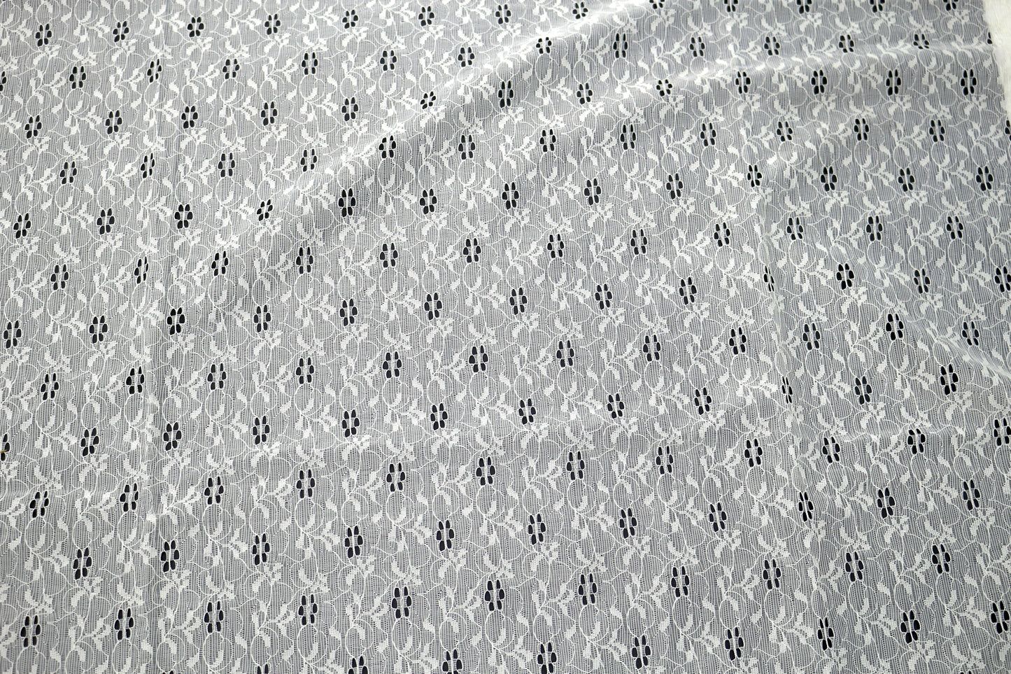 Antique White Lace Fabric Remnant