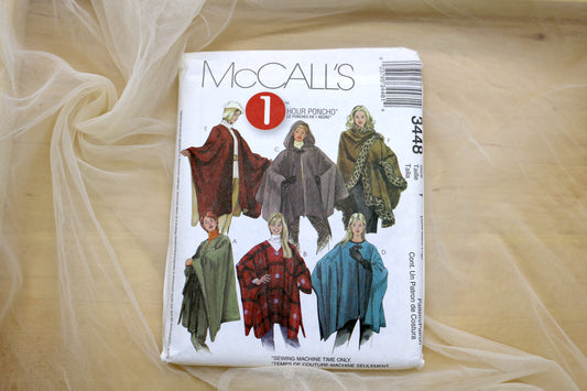 McCalls 3448 Misses Poncho Sewing Pattern size small-large
