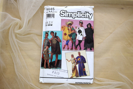 SImplicity 9945 Unisex Costumes in Boys and Girls Through Adult Sizes size XS-XL