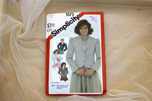 SImplicity 5573 Misses Lined Jackets in Two Lengths Sewing Pattern size 12