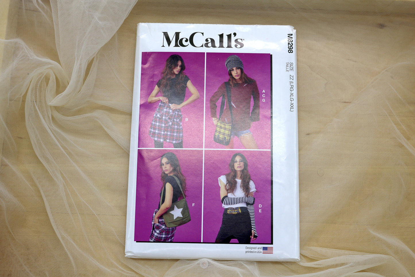 McCalls 8298 Misses Accessories Sewing Pattern size L-XXL