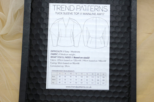 Trend Patterns Tuck Sleeve Top Sewing Pattern size 8-22