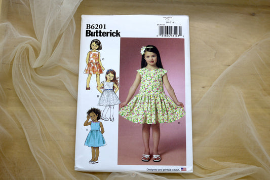 Butterick 6201 Childrens Dress Sewing Pattern size 2T-8