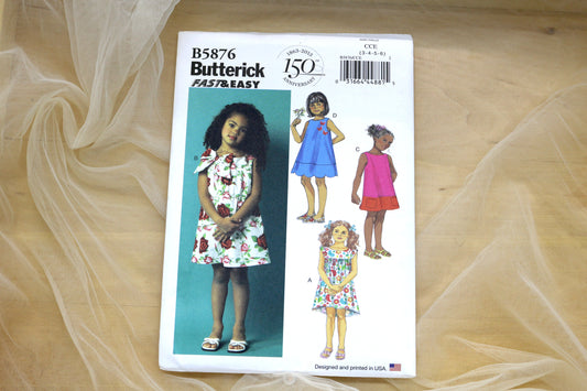 Butterick 5876 Toddlers Dress Sewing Pattern size 12M-6