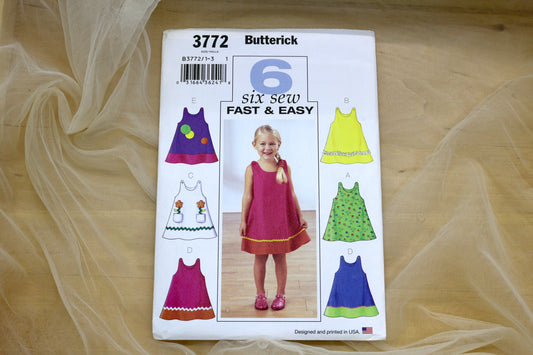 Butterick 3772 Toddlers Dress Sewing Pattern size 1-3