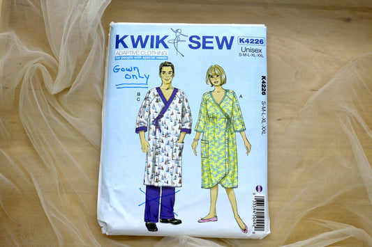 Kwik Sew 4226 Unisex Gown for People with Special Needs Sewing Pattern size s-XXL