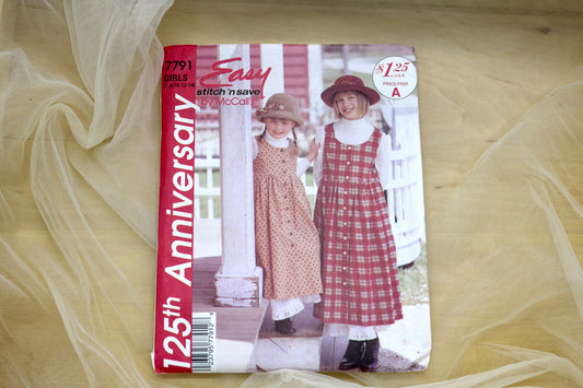 McCalls Easy 7731 Childrens and Girls Jumper and Petticoat Sewing Pattern size 7-14