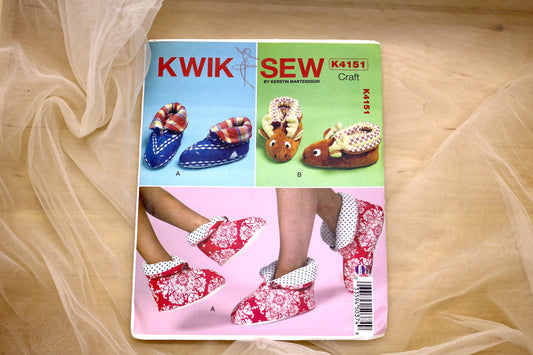 Kwik Sew 4151 Adult and Childrens Slipper Sewing Pattern