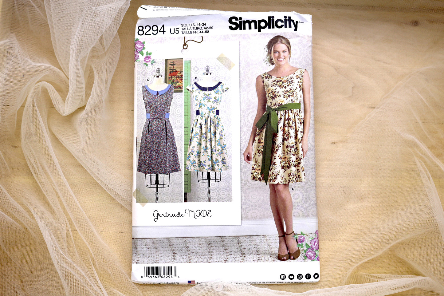 Simplicity 8294 Misses Dress and Sash Sewing Pattern size 16-24