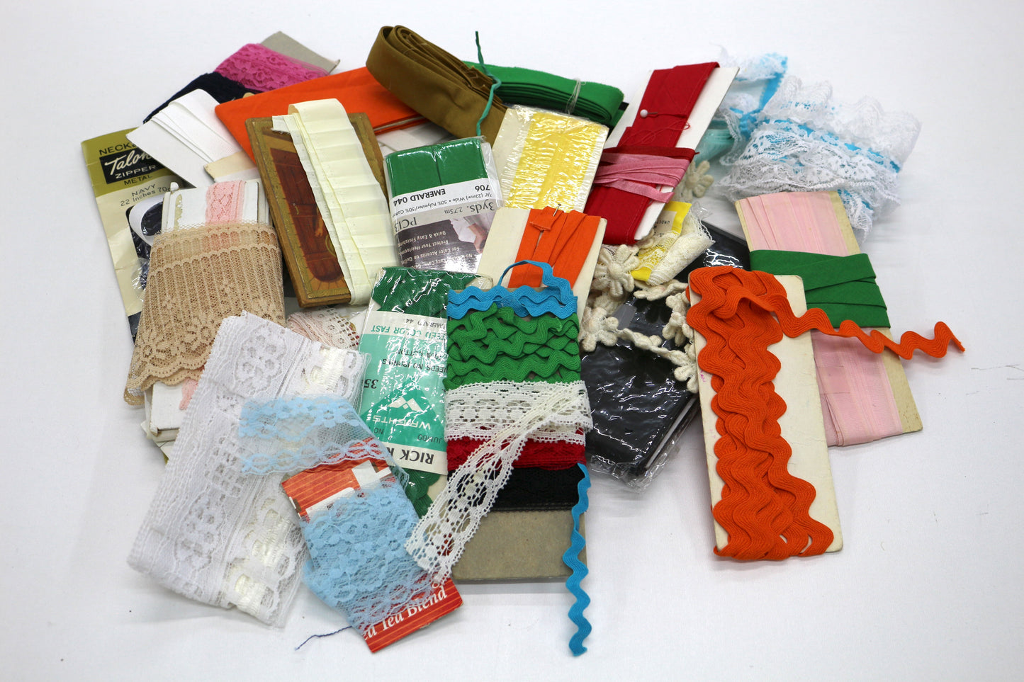 Variety Bias Tapes & Mixed Trim Bundle, Junk Journal Scraps, Sewing Scraps, Bias Tape Bundle