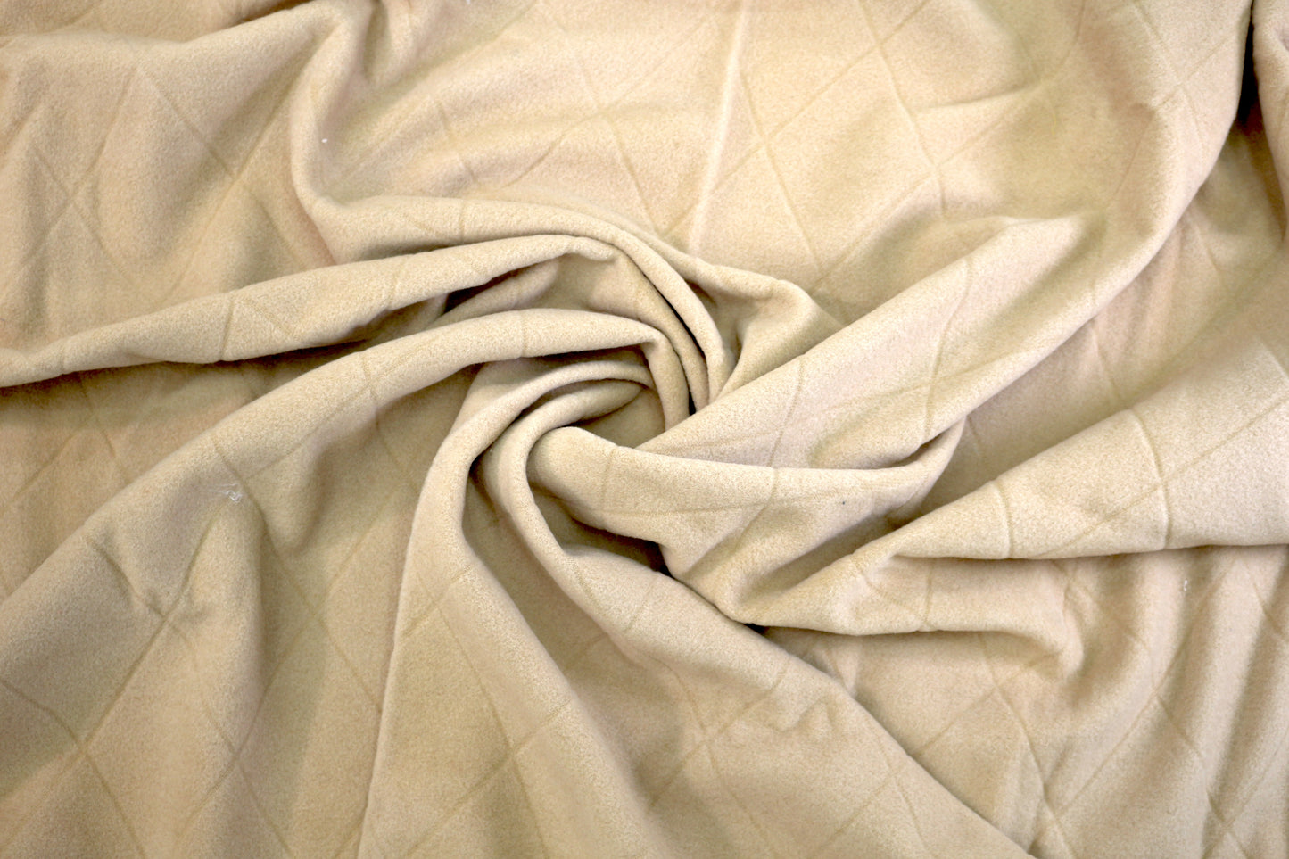 Camel Color Wool Blend Fabric with Diamond Design 58" x 43"
