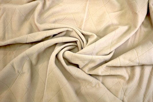 Camel Color Wool Blend Fabric with Diamond Design 58" x 43"
