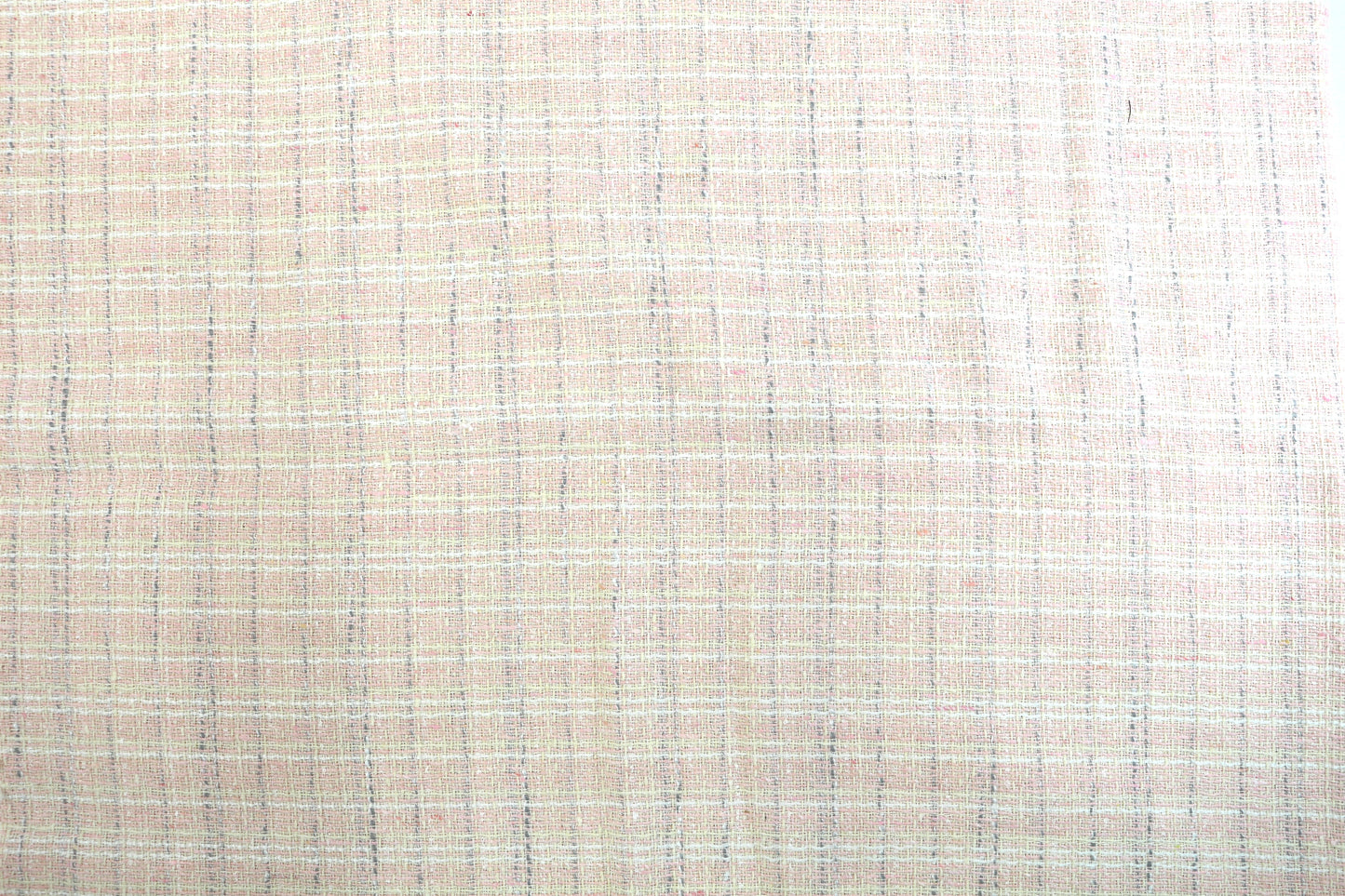Woven Beige Cream Fabric with Pink and Gray Accents 62" x 1.5 yds