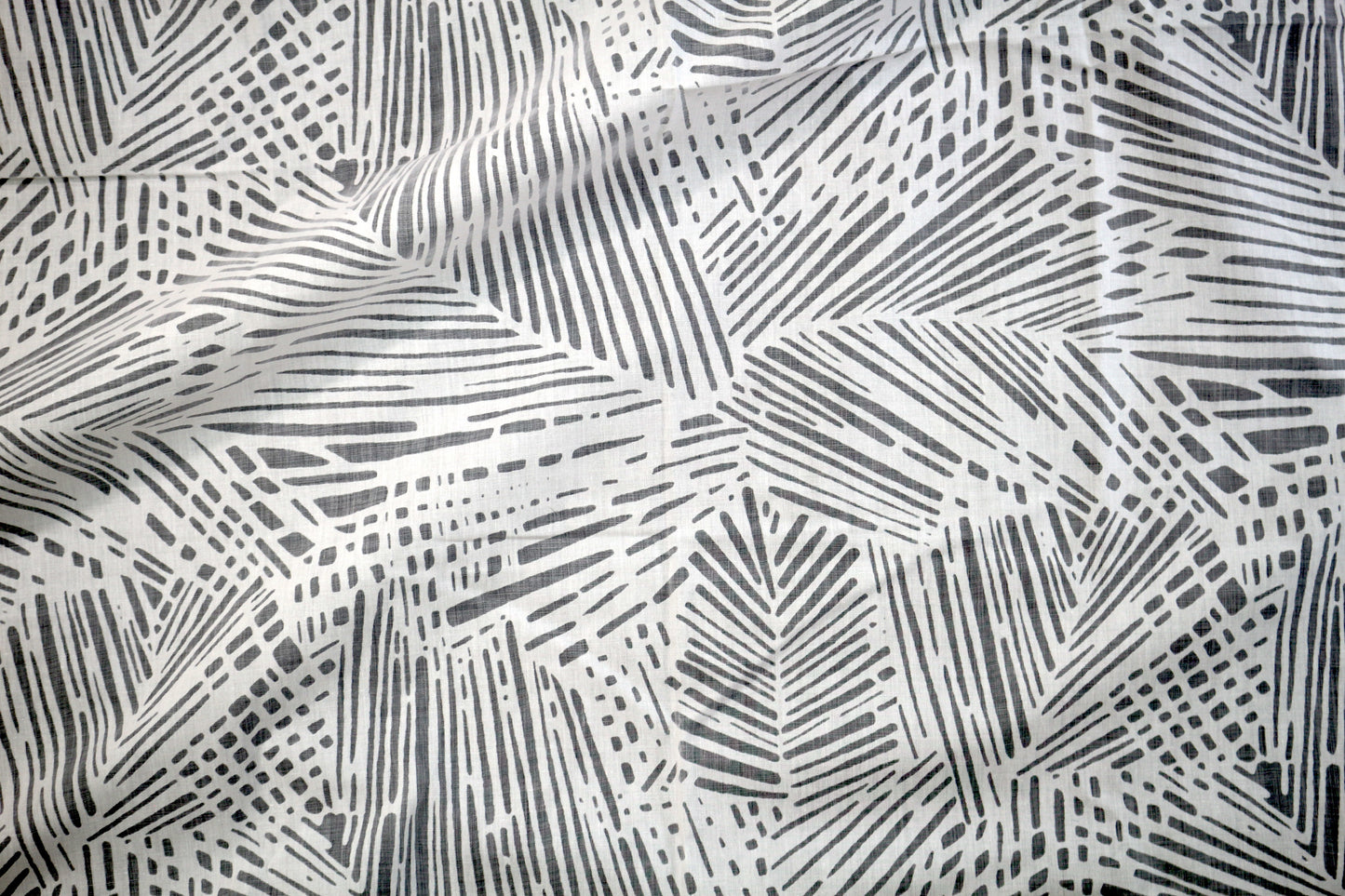 Sheer White Cotton Blend Fabric Leaf Design 60" x 1.5 yds