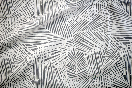 Sheer White Cotton Blend Fabric Leaf Design 60" x 1.5 yds