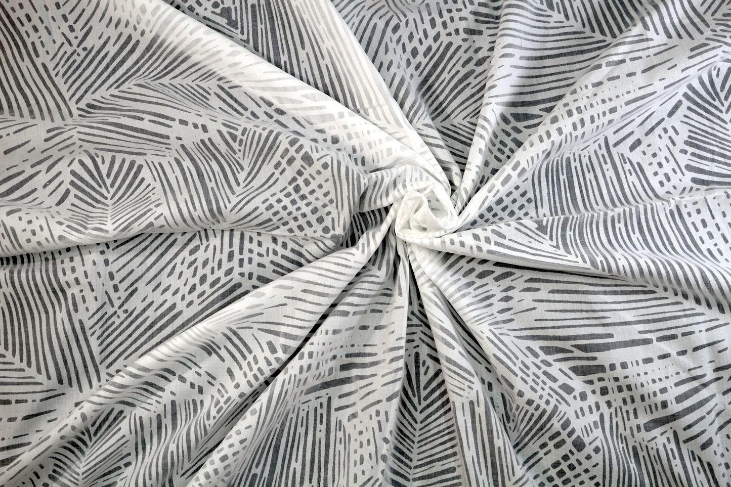 Sheer White Cotton Blend Fabric Leaf Design 60" x 1.5 yds