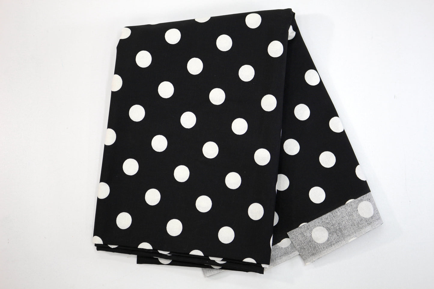 Black and White Polka Dot Cotton Fabric Midweight 46" x 2.25 yds