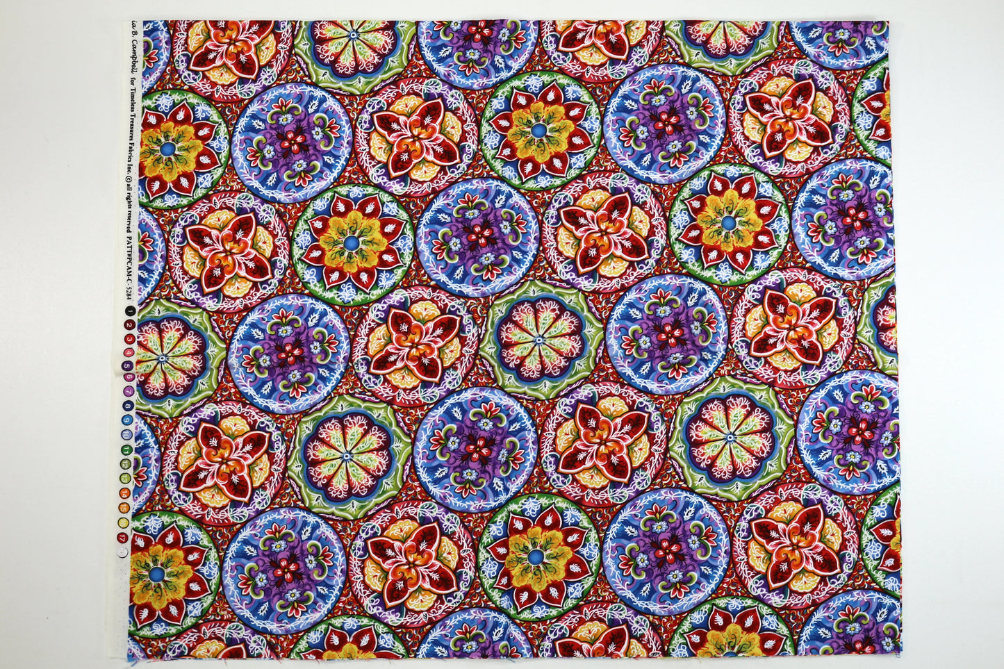 Paradise Collection Cotton Fabric, Mandala Design, 45" x 1 yd