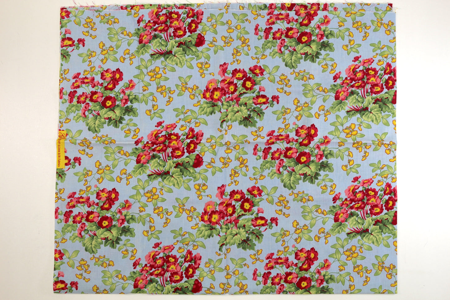 Grace Blue Flower Cotton Fabric 44" x 1 yd