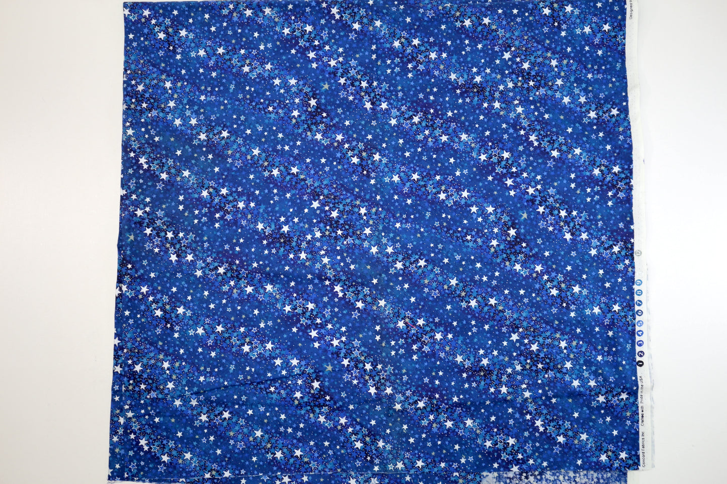 White Stars on Blue Cotton Fabric 45" x 1 yd