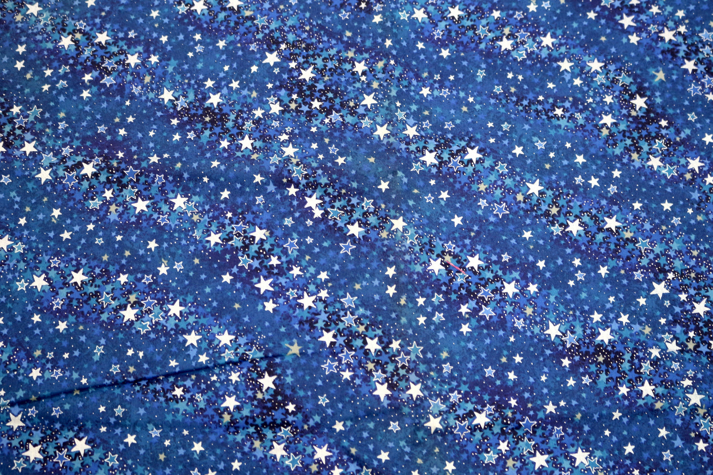 White Stars on Blue Cotton Fabric 45" x 1 yd