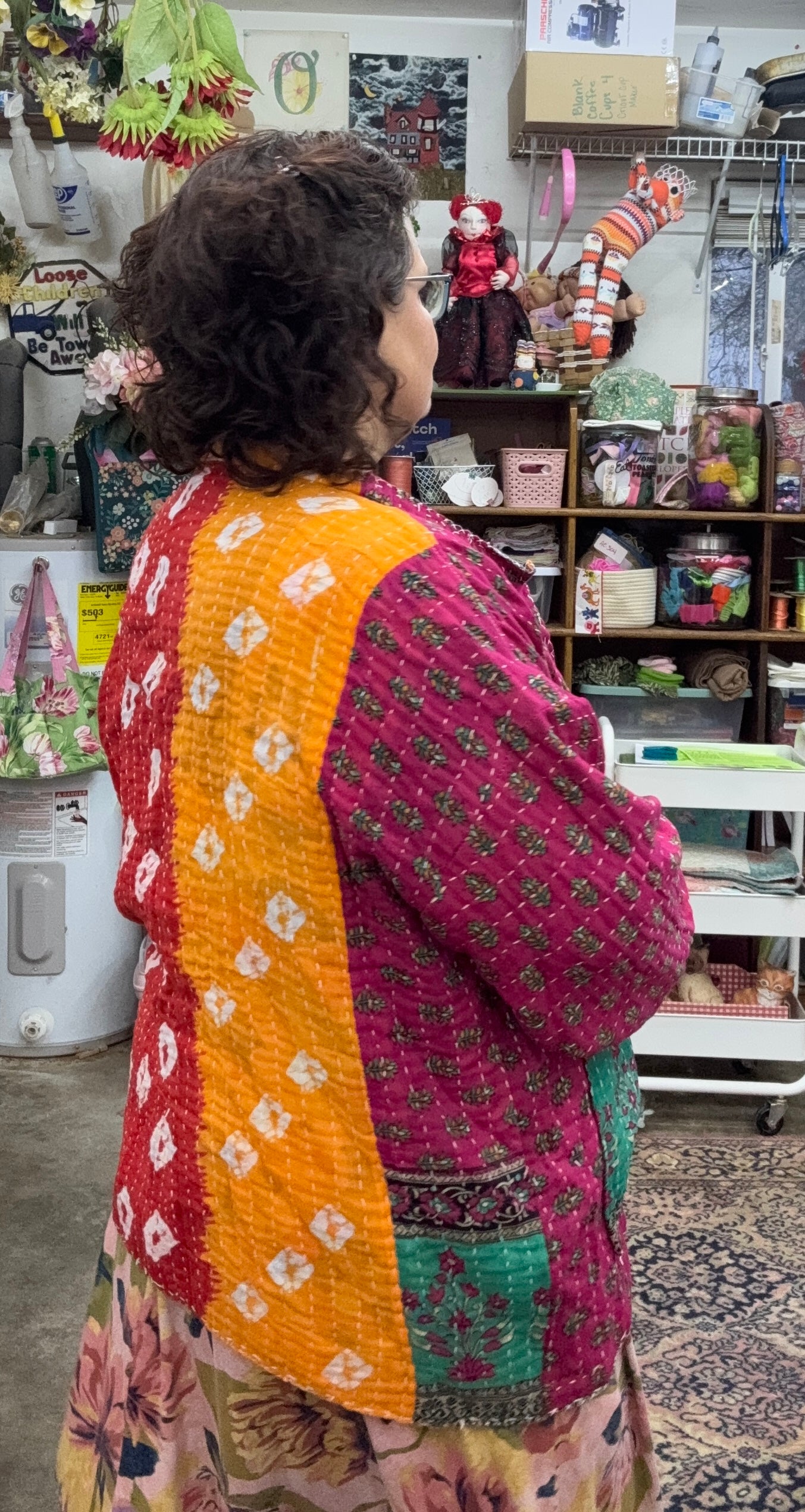 Upcycled Kantha Jacket | Handmade Lightweight Quilt Jacket | One of a Kind Boho Layer | Women’s Up to Size 22