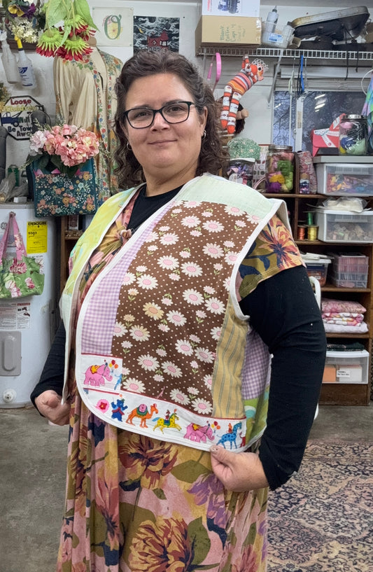 Upcycled Vintage Patchwork Quilt Vest | Handmade Layering Vest | One of a Kind | Fits Up to Women’s Size 22
