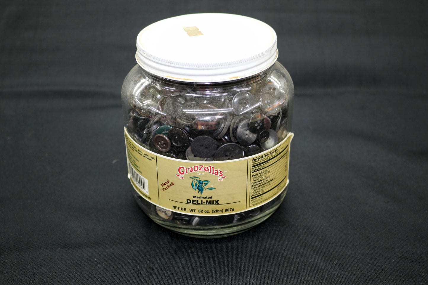 Jar of Black Buttons, 4 Pound Button Lot
