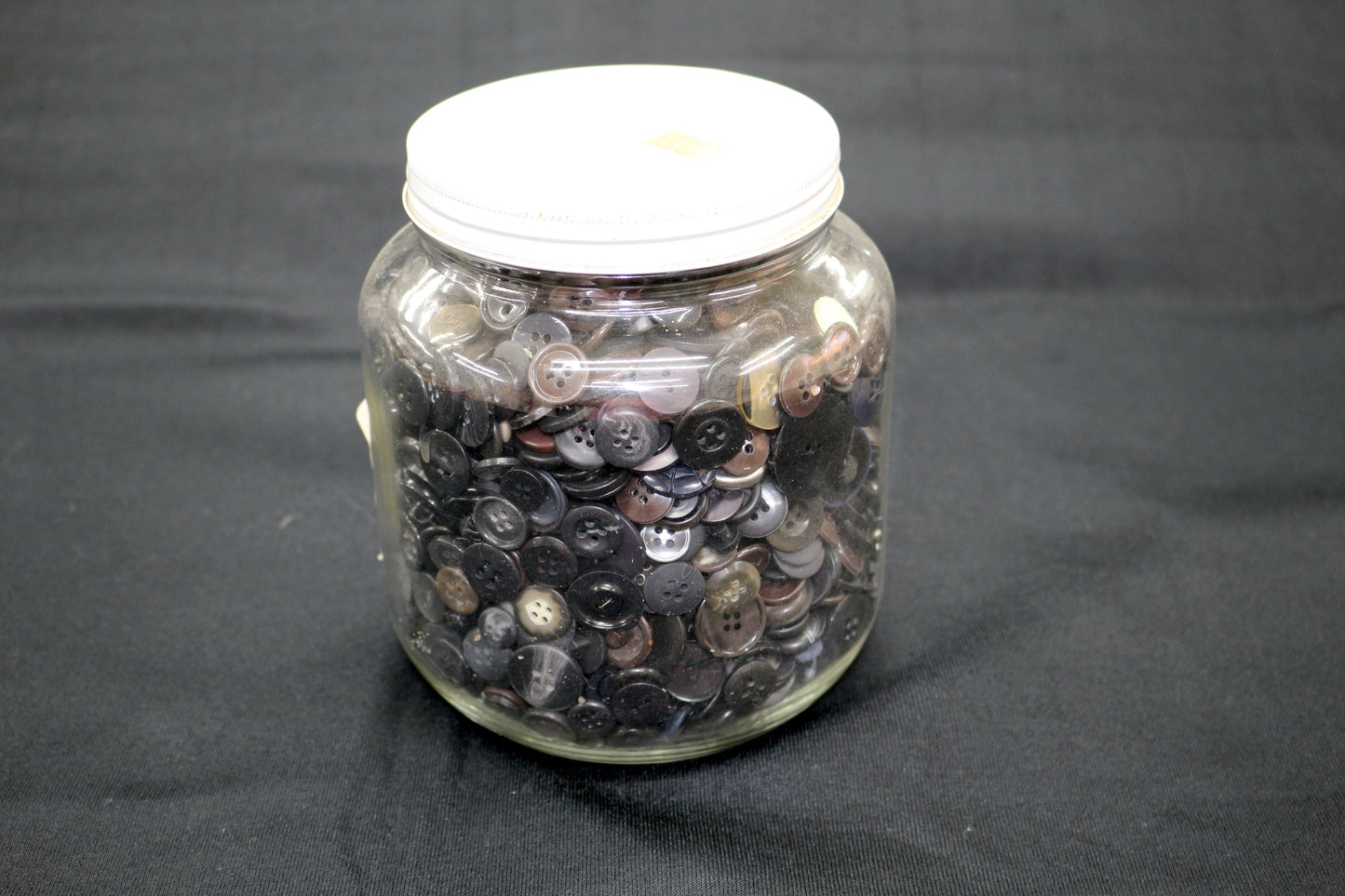 Jar of Black Buttons, 4 Pound Button Lot