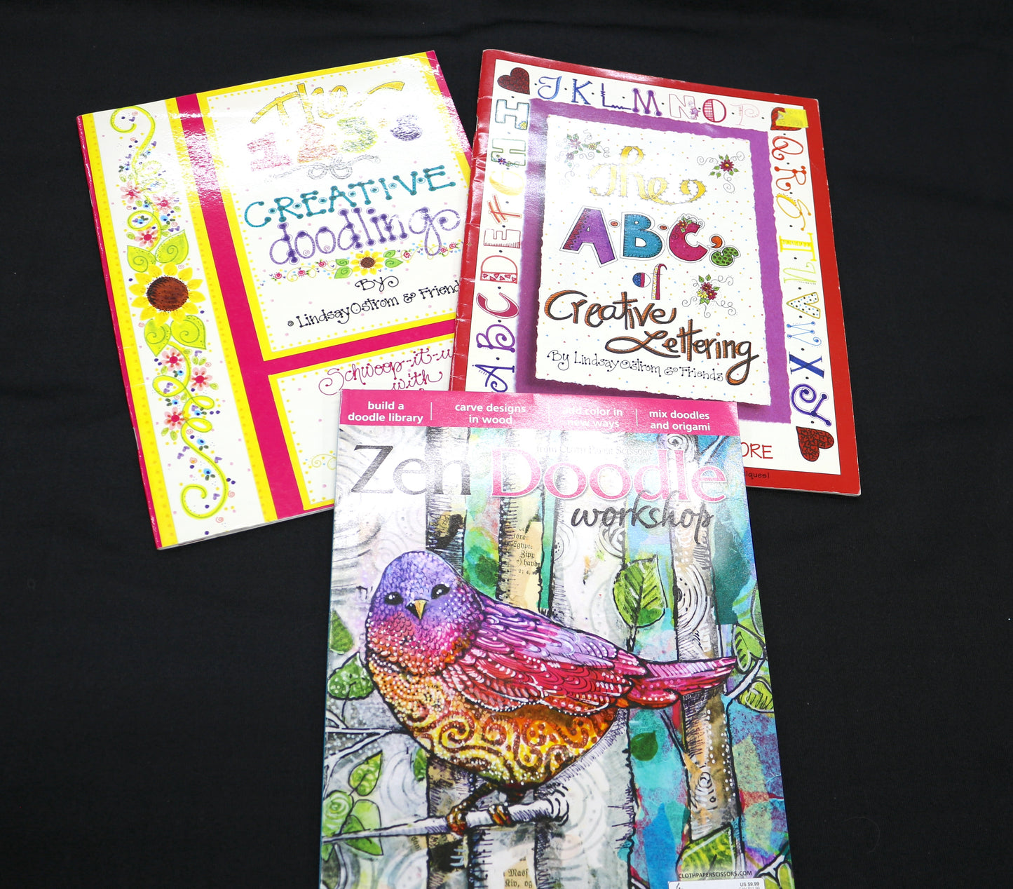 Creative Doodling, ABC's of Lettering & Zen Doodle Book Bundle