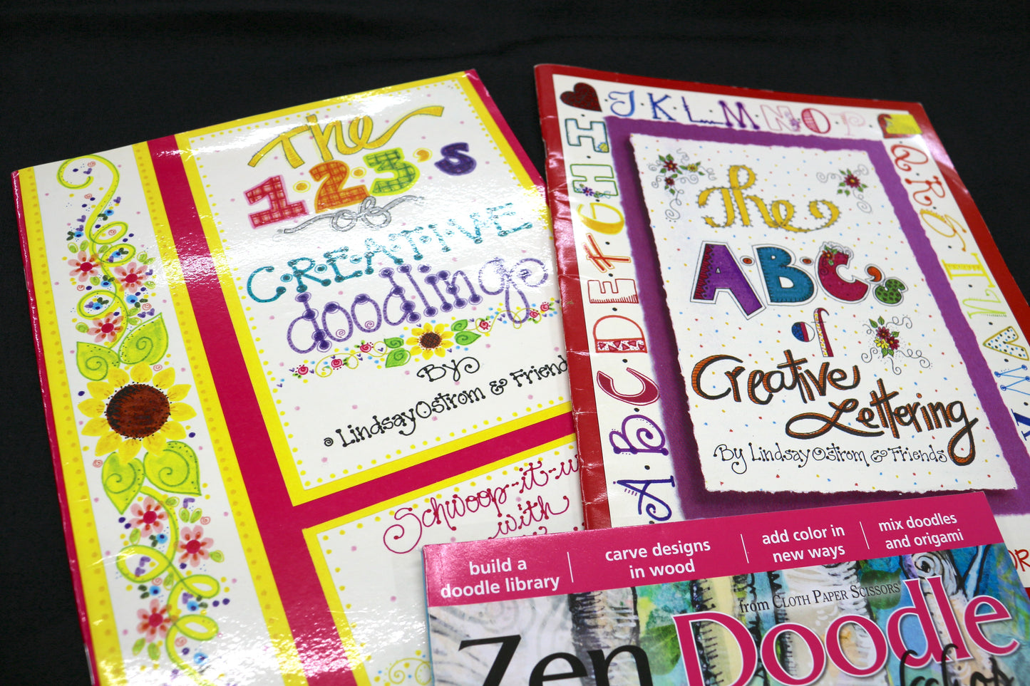Creative Doodling, ABC's of Lettering & Zen Doodle Book Bundle