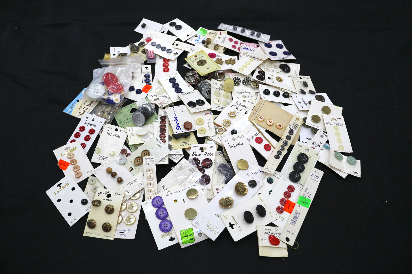 Button Lot, Buttons on Cards, Big Button Lot