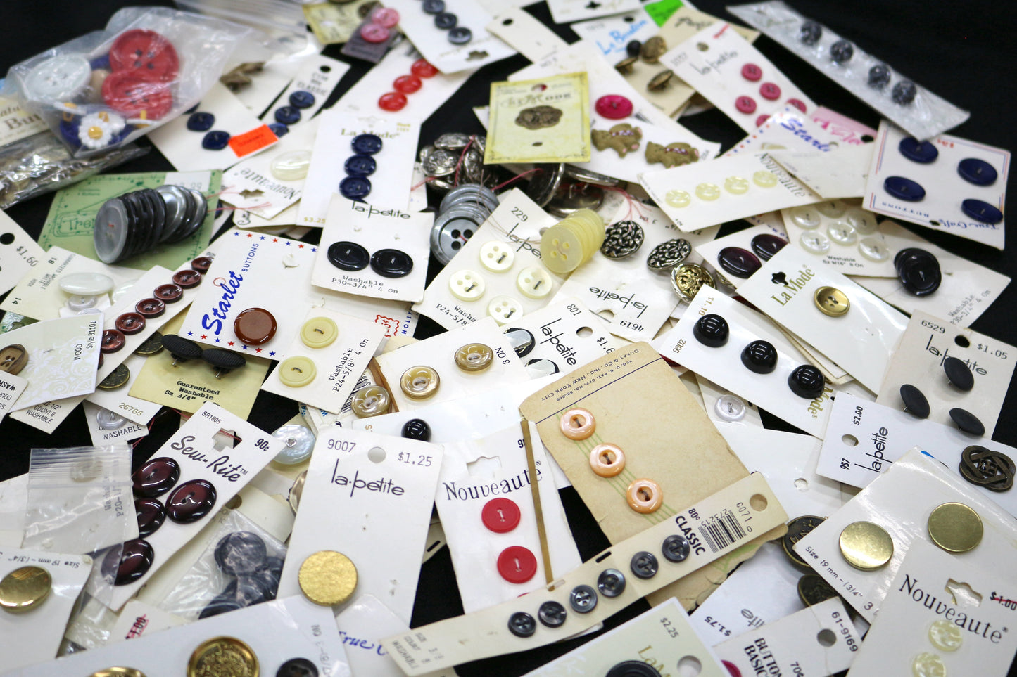 Button Lot, Buttons on Cards, Big Button Lot