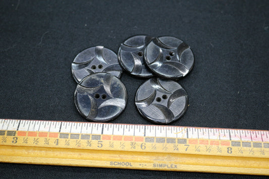 Set of 5 Black Buttons