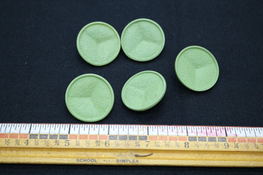 Set of 5 Avocado Green Plastic Buttons
