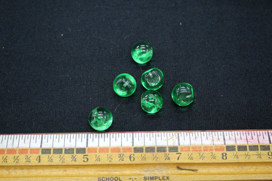 Set of 6 Green Glass Buttons