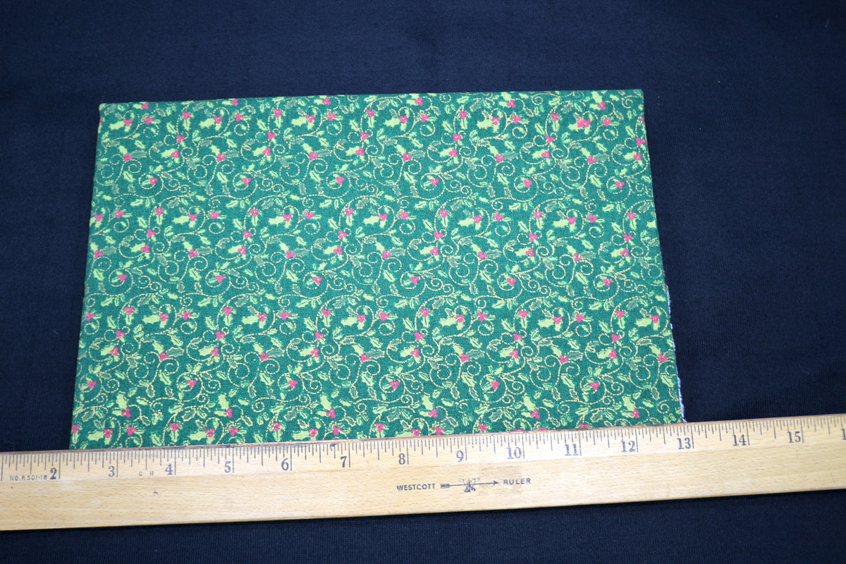 Green Holly Cotton Fabric 3/4 yd