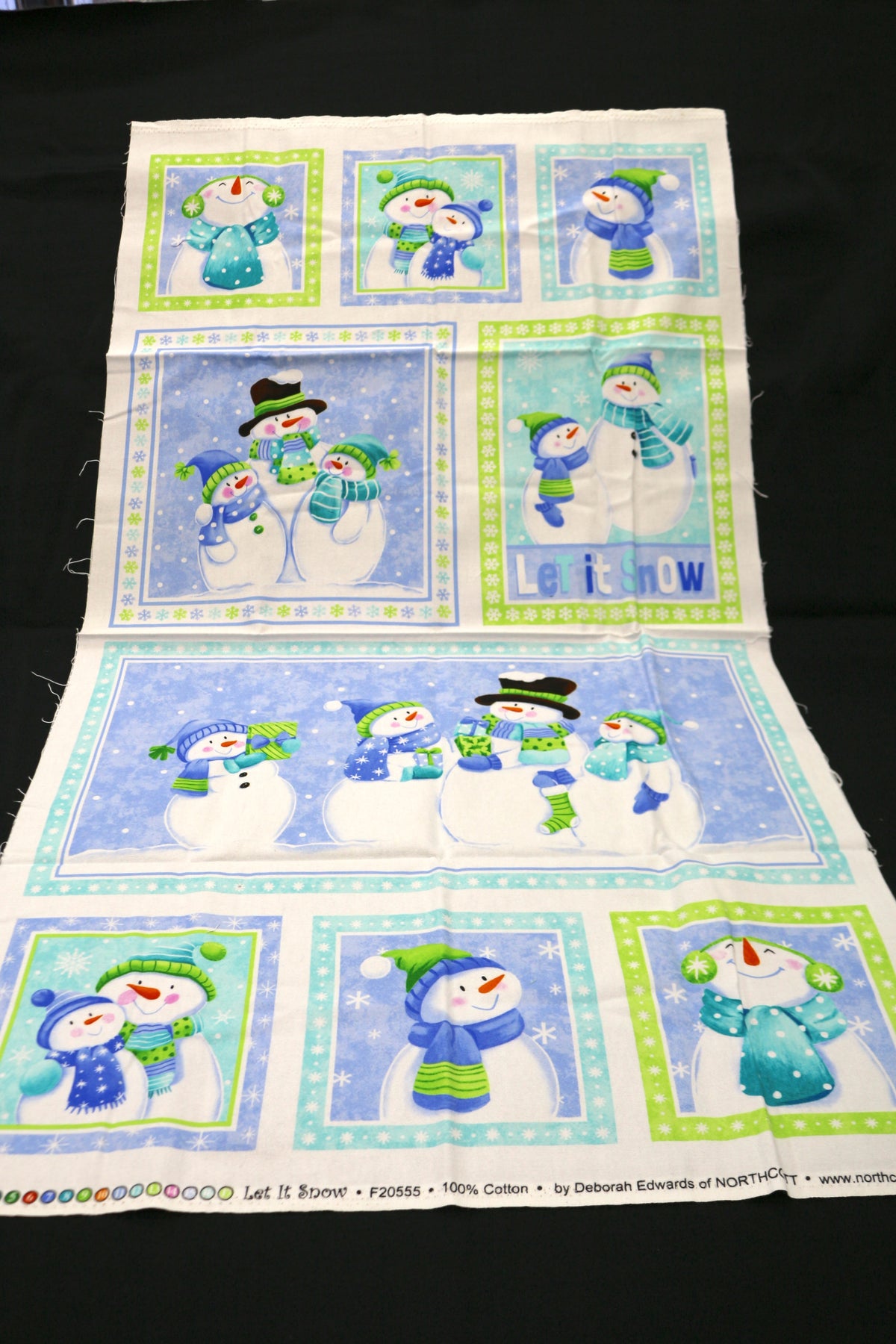 Flannel Snowman Sewing Panel