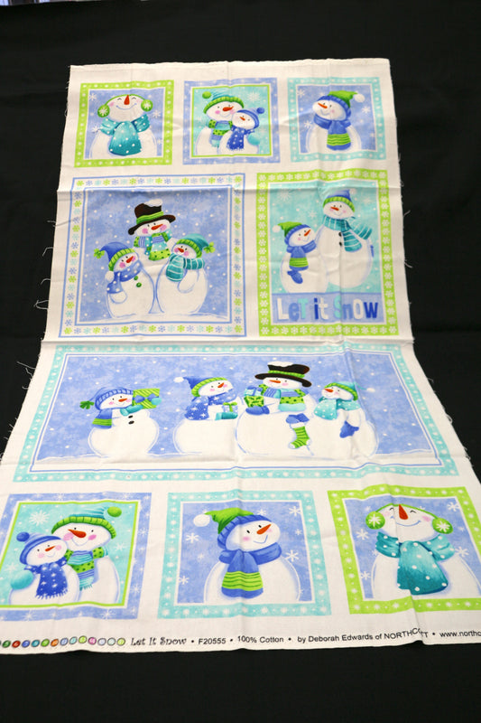 Flannel Snowman Sewing Panel