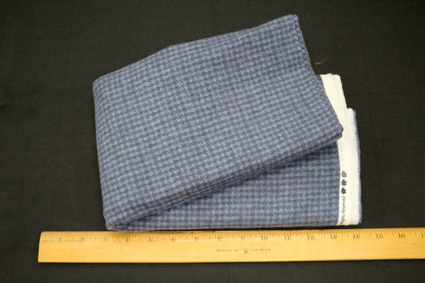 Blue Flannel Herringbone Pattern Fabric 44" x 2 yd