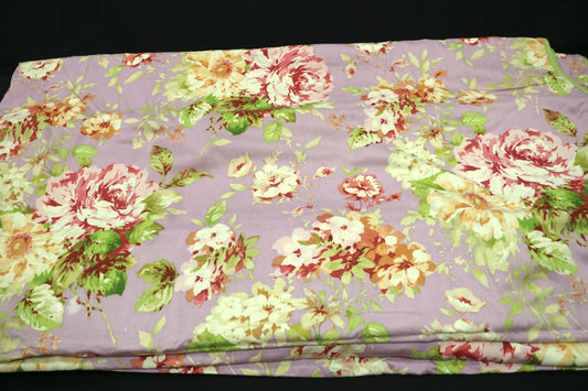Cotton Purple Flower Duvet 81" x 91"