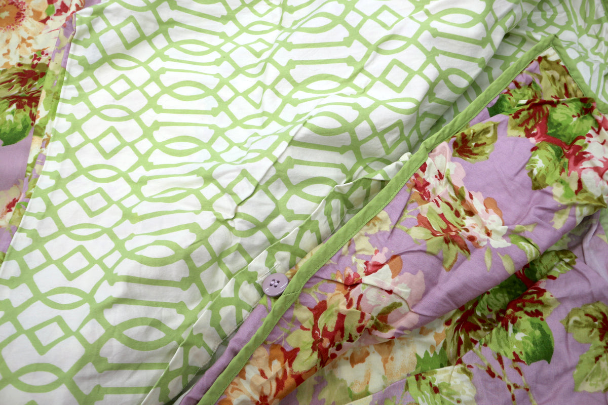 Cotton Purple Flower Duvet 81" x 91"