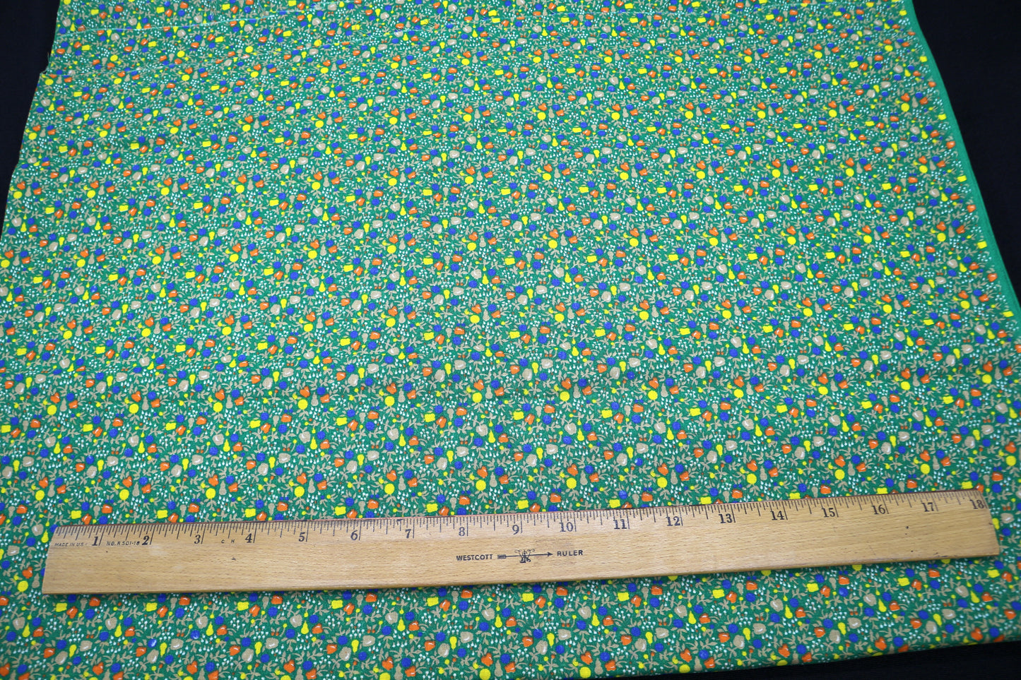 Green Cotton Fabric Woodsy Design 45" x 3.75 yds