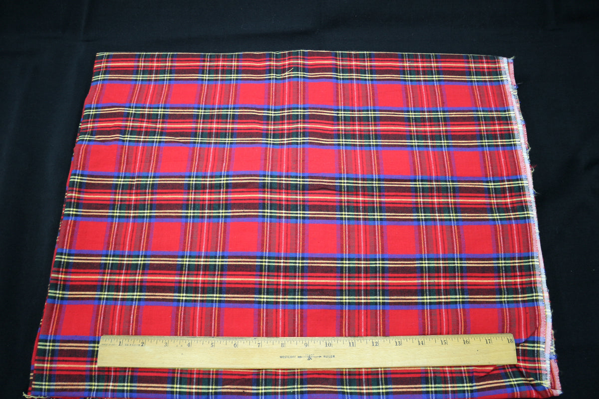 Gorgeous Red Plaid Cotton Fabric 45" x 4 yds