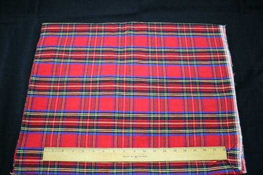 Gorgeous Red Plaid Cotton Fabric 45" x 4 yds